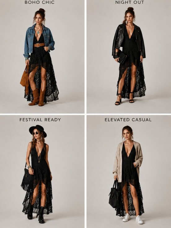 Free People Dresses & Skirts - NWT! Free People Catalina Broderie Anglaise Black Lace Maxi Dress Size 6